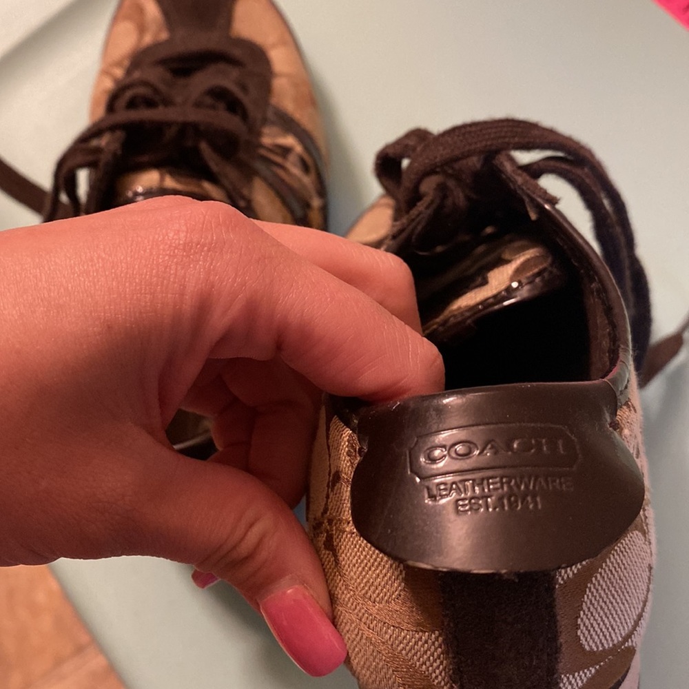 Brown and Tan Leopard Coach Sneakers Size 6 - Picture 6 of 6